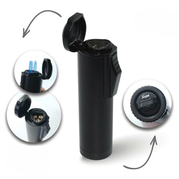 Turbo žiebtuvėlis Fummo Coraki 3-Jet Black Turbo žiebtuvėlis Fummo Coraki 3-Jet Black