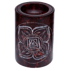 Eterinių aliejų garintuvas Root Chakra tamsiai raudonas muilo akmuo Eterinių aliejų garintuvas Root Chakra tamsiai raudonas muilo akmuo
