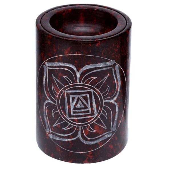 Eterinių aliejų garintuvas Root Chakra tamsiai raudonas muilo akmuo Eterinių aliejų garintuvas Root Chakra tamsiai raudonas muilo akmuo