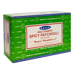 Satya Nag Champa Spicy Patchouli rankų darbo smilkalai