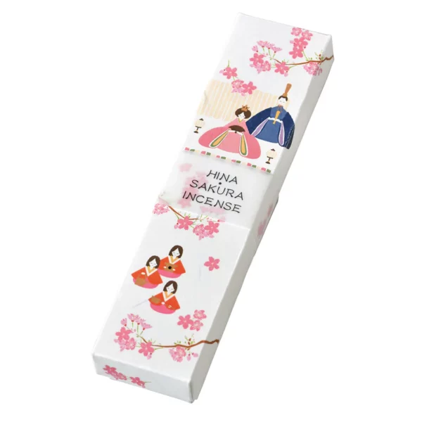 Kousaido Engimono Hina Sakura japoniški smilkalai pavasario lėlių ir sakurų motyvų pakuotėje