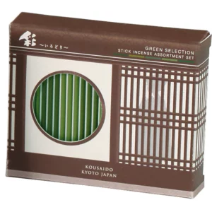 Kousaido Irodori Green Selection penkių rūšių japoniškų smilkalų rinkinio pakuotė