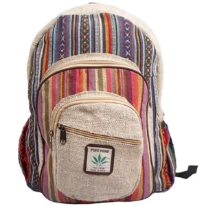 Spalvinga rankų darbo kanapinė kuprinė Pure Hemp iš Nepalo kasdienybei Spalvinga rankų darbo kanapinė kuprinė Pure Hemp iš Nepalo kasdienybei