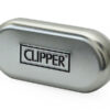 Originali sidabrinė reljefinė dėžutė metaliniam Clipper žiebtuvėliui