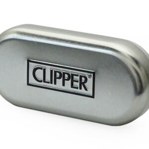 Originali sidabrinė reljefinė dėžutė metaliniam Clipper žiebtuvėliui