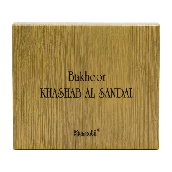 Surrati Bakhoor Khashab Al Sandal birūs smilkalai medžio tekstūros pakuotėje