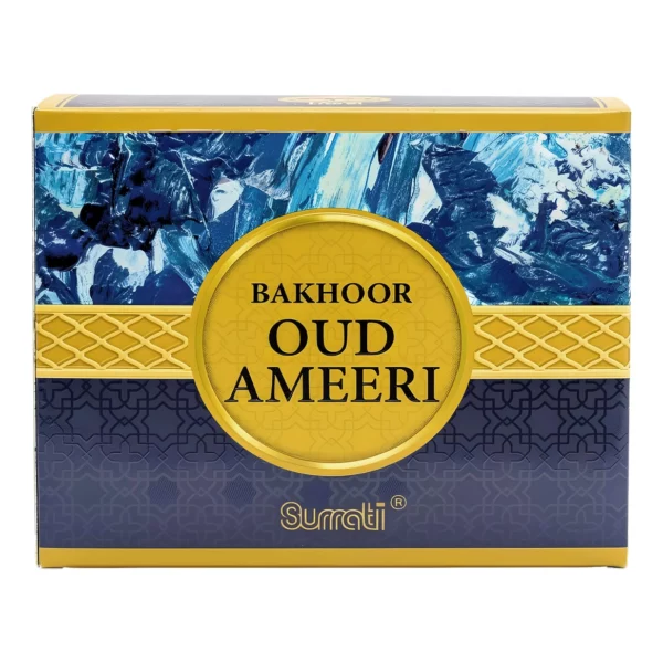 Surrati Oud Ameeri Bakhoor birūs smilkalai Surrati Oud Ameeri Bakhoor birūs smilkalai dėžutėje
