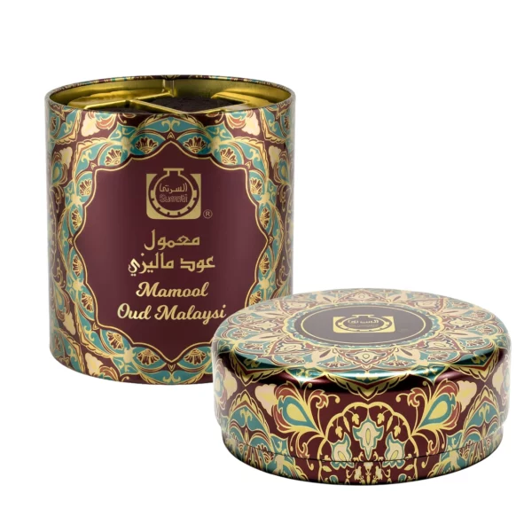 Atidarytas Surrati Mamool Oud Malaysi arabiškų smilkalų indelis