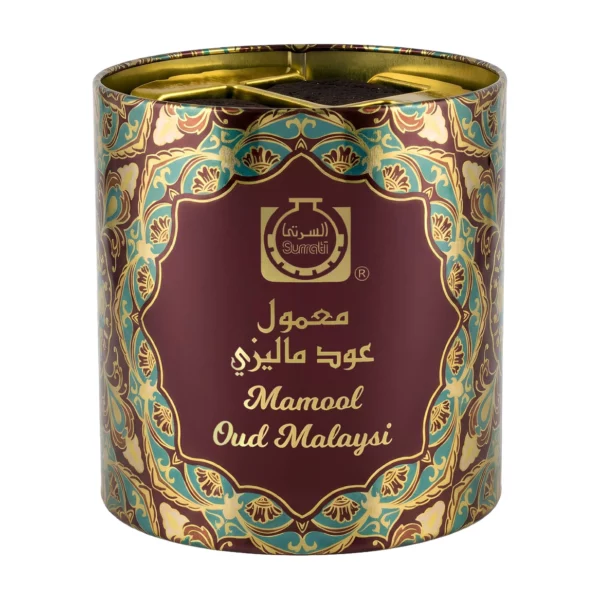 Bordinis ir auksinis Surrati Mamool Oud Malaysi smilkalų indelis