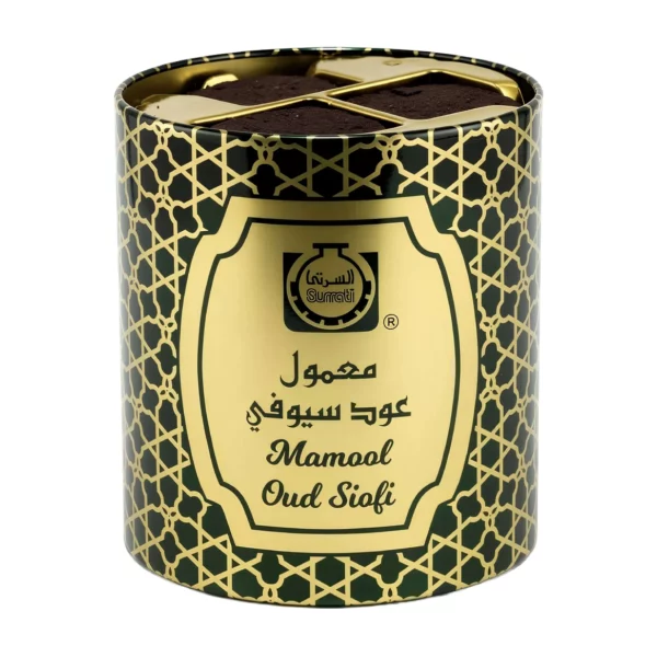 Cilindrinė Surrati Mamool Oud Siofi bakhoor smilkalų pakuotė